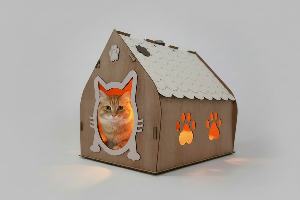 منزل القطط الدافئ
